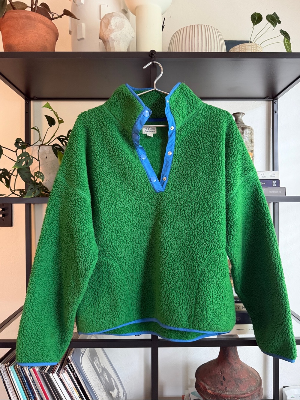 J. Crew Vintage Green Fleece Pullover